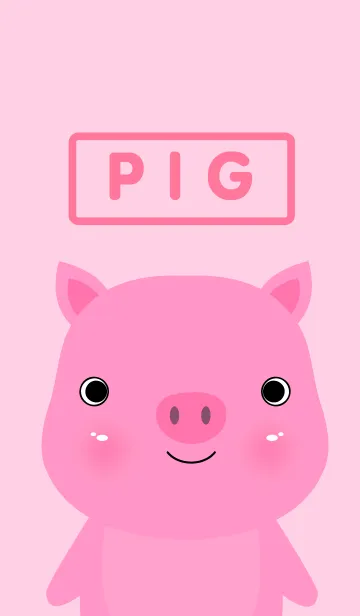 [LINE着せ替え] Simple cute Pink Pig theme Vr.2(jp)の画像1