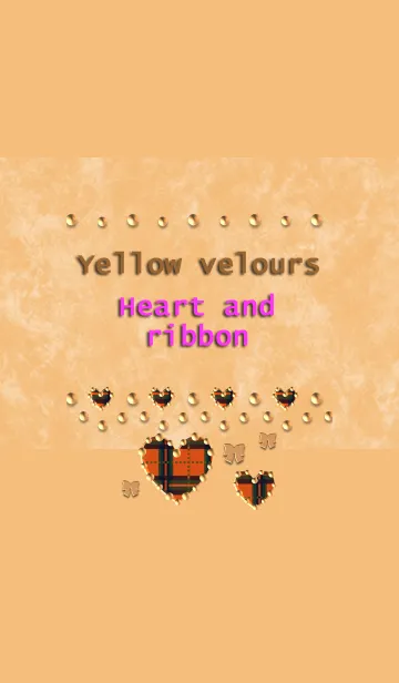 [LINE着せ替え] 黄色のベロア(ハートとリボン)の画像1