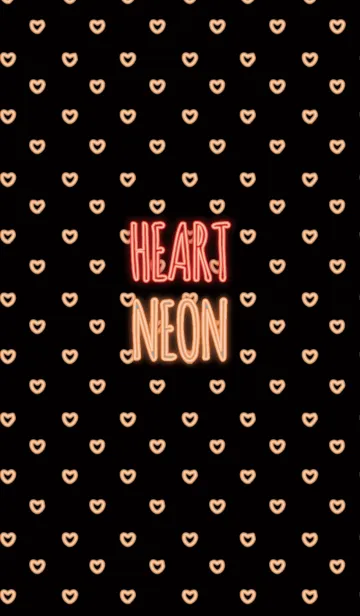 [LINE着せ替え] ネオン / ブラック ＆ オレンジ (ハート)の画像1