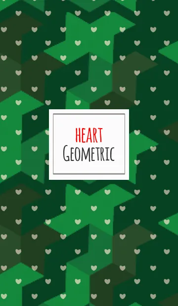 [LINE着せ替え] 幾何学的 / 緑 (ハート)の画像1