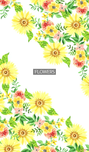 [LINE着せ替え] water color flowers_424の画像1