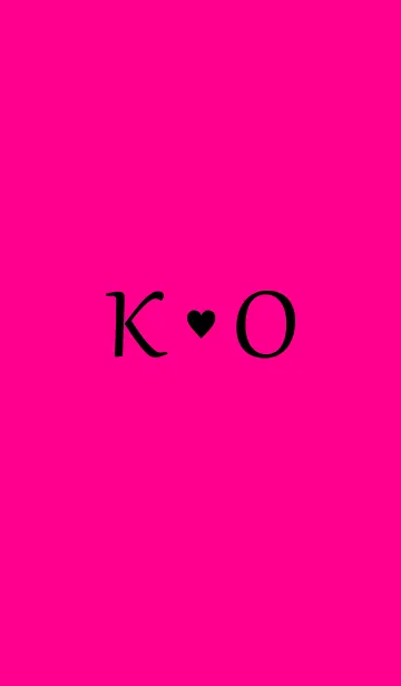 [LINE着せ替え] Initial "K ＆ O" Vivid pink ＆ black.の画像1