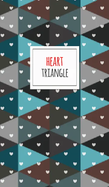 [LINE着せ替え] 三角2 / 茶と緑 (ハート)の画像1