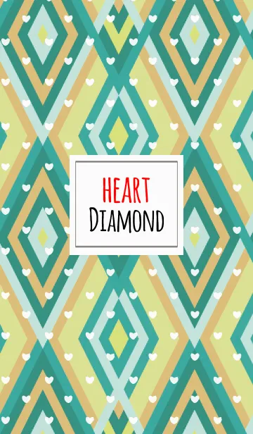 [LINE着せ替え] 菱形3 / 緑 (ハート)の画像1