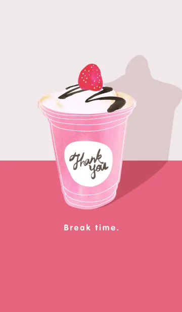 [LINE着せ替え] BREAK TIME -strawberry-の画像1