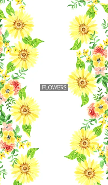 [LINE着せ替え] water color flowers_423の画像1