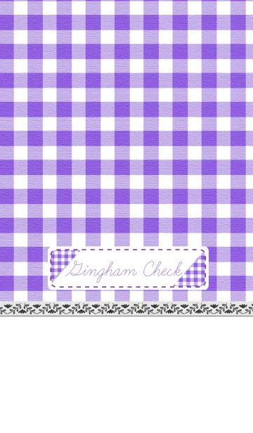 [LINE着せ替え] ギンガムチェック-パープル-の画像1