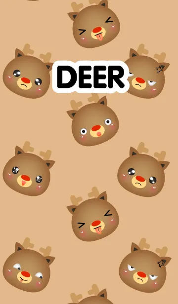 [LINE着せ替え] Emotions Face Deer Theme(jp)の画像1