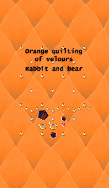 [LINE着せ替え] ベロアの橙キルティング(うさぎとくま)の画像1