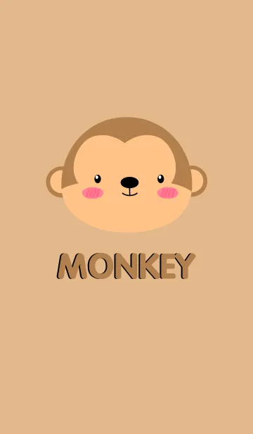 [LINE着せ替え] Simple Cute Face Monkey Theme(jp)の画像1