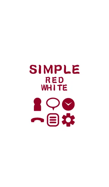 [LINE着せ替え] SIMPLE red×whiteの画像1