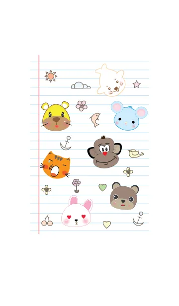 [LINE着せ替え] Cute animals theme v.5 (JP)の画像1