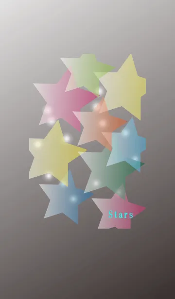 [LINE着せ替え] Pastel-stars in black gradationの画像1