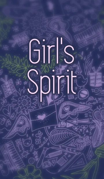 Girl's Spirit Theme (Purple)の着せ替えメイン画像