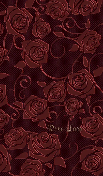 [LINE着せ替え] ローズレース*アンティークレッドの画像1