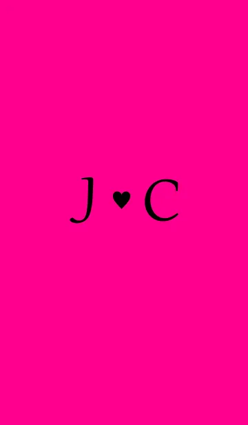 [LINE着せ替え] Initial "J ＆ C" Vivid pink ＆ black.の画像1