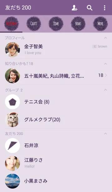 [LINE着せ替え] クレヨン パープル5 / サークルの画像2