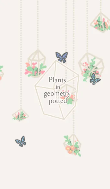 [LINE着せ替え] - Plants in geometry potted -の画像1