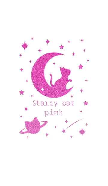 [LINE着せ替え] Starry cat ~pink~の画像1