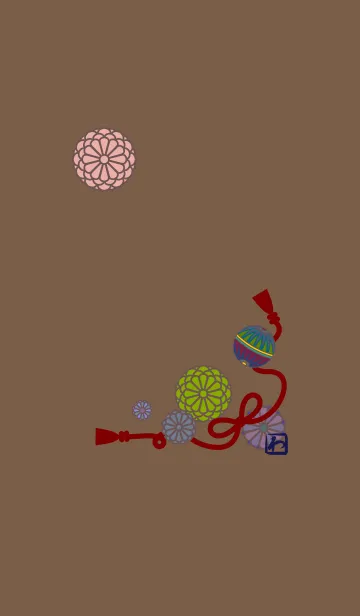 [LINE着せ替え] 和柄02 + ブラウンの画像1