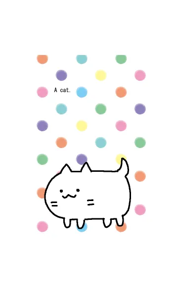 [LINE着せ替え] ネコが。パステル水玉の画像1