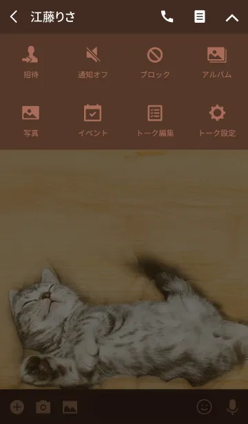 [LINE着せ替え] 木目と子猫の画像4