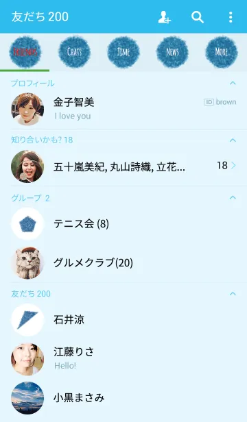 [LINE着せ替え] クレヨン ブルー3 / サークルの画像2