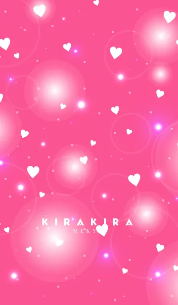 [LINE着せ替え] K I R A K I R A -Vivid Pink HEART-の画像1
