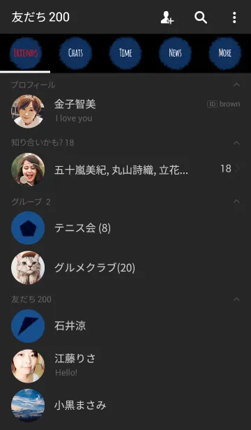 [LINE着せ替え] クレヨン ブラック＆ブルー / サークルの画像2