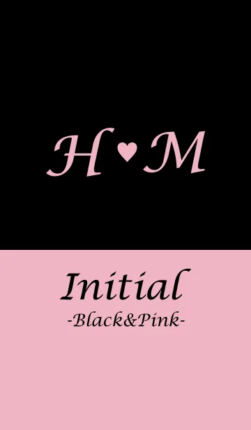 [LINE着せ替え] Initial "H＆M" -Black＆Pink-の画像1