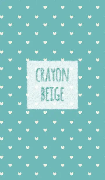 [LINE着せ替え] クレヨン ベージュ＆グリーン / ハートの画像1