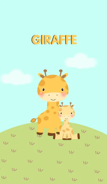 [LINE着せ替え] Cute giraffe and Baby theme(jp)の画像1