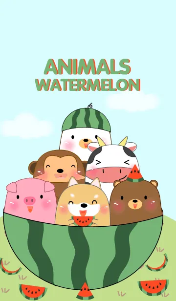 [LINE着せ替え] Animals ＆ Watermelon Theme(jp)の画像1