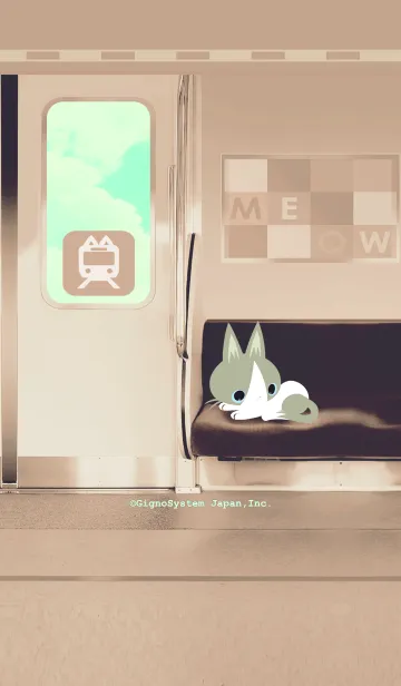 [LINE着せ替え] いたずら猫と電車の旅の画像1