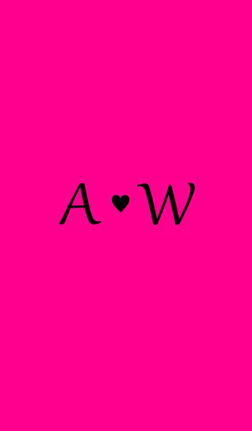 [LINE着せ替え] Initial "A ＆ W" Vivid pink ＆ black.の画像1