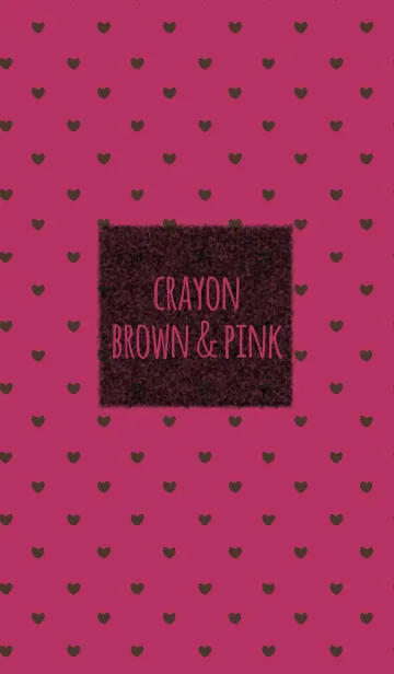 [LINE着せ替え] クレヨン ブラウン＆ピンク/ ハートの画像1