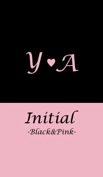 [LINE着せ替え] Initial "Y＆A" -Black＆Pink-の画像1