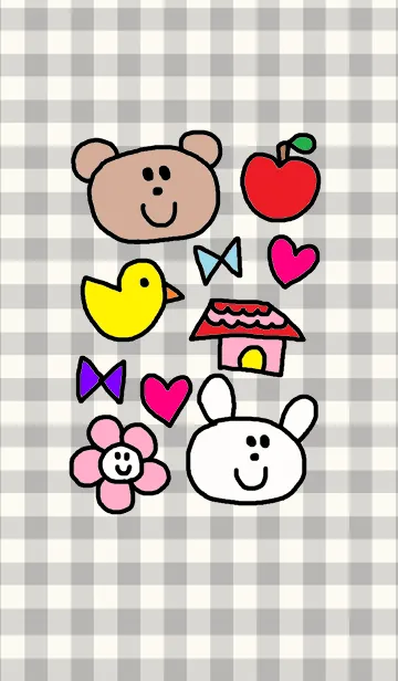 くまこ チェックの着せ替えメイン画像