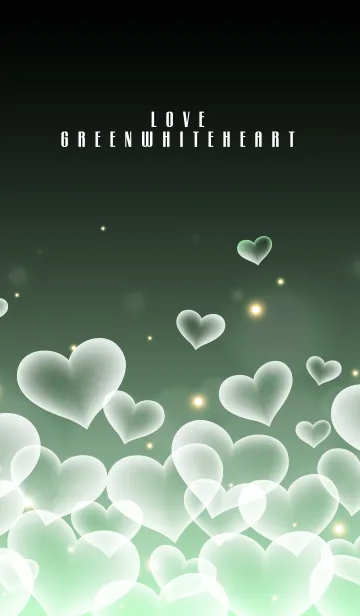 [LINE着せ替え] LOVE GREEN WHITE HEARTの画像1