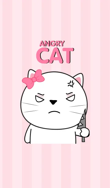 [LINE着せ替え] angry white cat icon theme(jp)の画像1