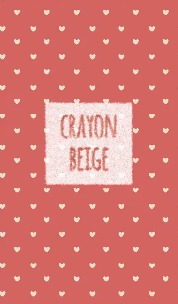 [LINE着せ替え] クレヨン ベージュ＆レッド / ハートの画像1