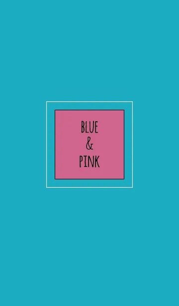 [LINE着せ替え] ブルー＆ピンク バイカラー/ラインスクエアの画像1