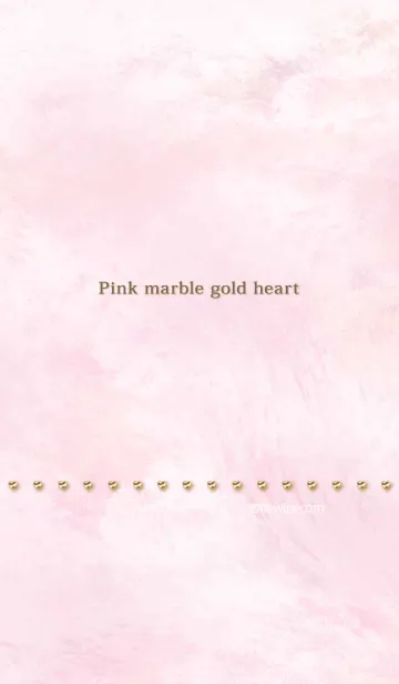 [LINE着せ替え] ピンク マーブル ゴールド ハートの画像1