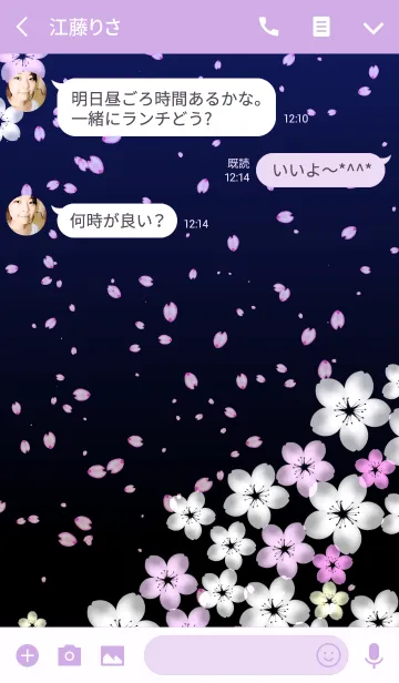 [LINE着せ替え] Beautiful SAKURA8 夜桜の画像3