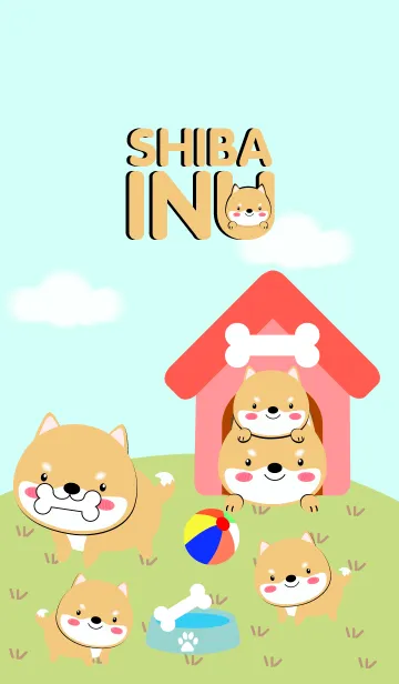 [LINE着せ替え] Cute Family Shiba iNu Dog Theme(jp)の画像1