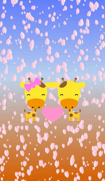 [LINE着せ替え] 桜とキリンの画像1