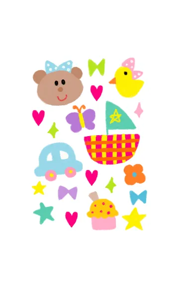 [LINE着せ替え] くまこ カラフルの画像1