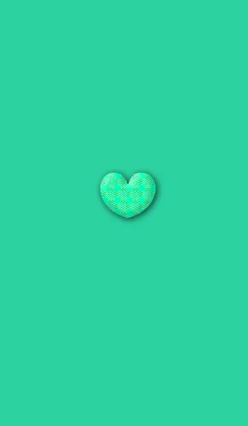 [LINE着せ替え] ブルーグリーンチェックシンプルハートの画像1