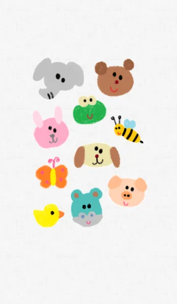 [LINE着せ替え] どうぶつ ホワイトの画像1