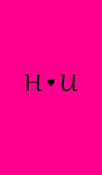 Initial "H ＆ U" Vivid pink ＆ black.の着せ替えメイン画像